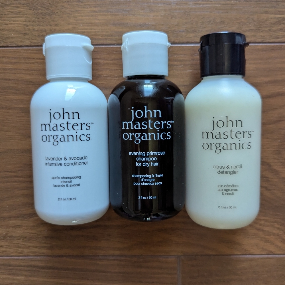 John Masters Organics 2 Oz Travel Set Shampoo, Conditioner, Detangler